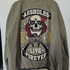 A**Holes Live Forever - Graphic Bomber Jacket